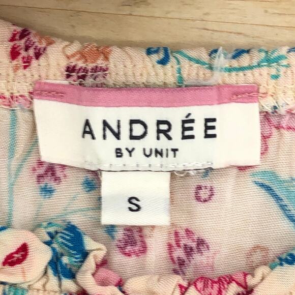 Andree By Unit Womens Size S Top Give You My All Blouse Off The Shoulder Floral - Picture 12 of 14